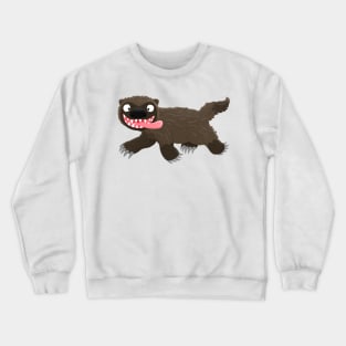 Funny hungry wolverine animal cartoon Crewneck Sweatshirt